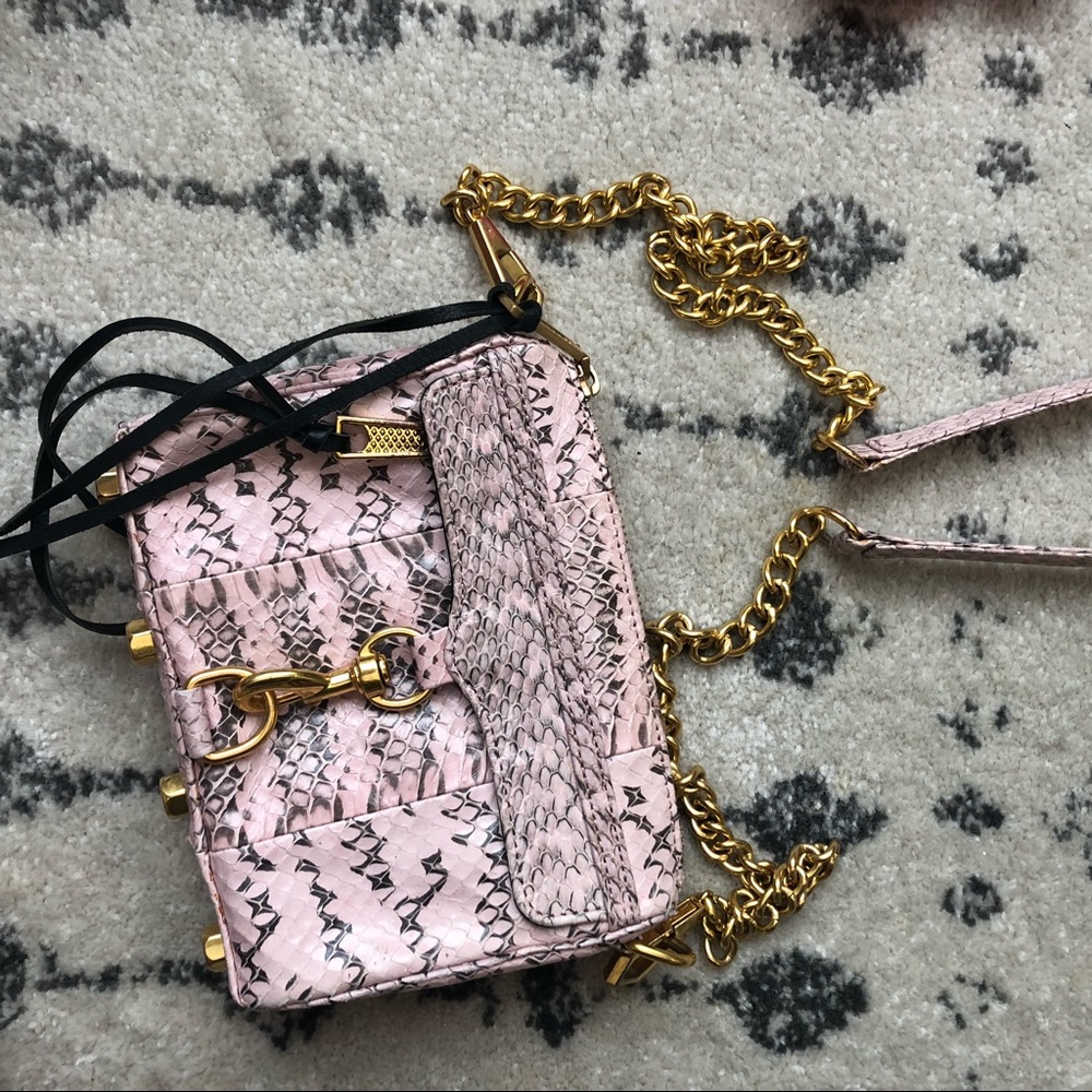 Rebecca minkoff pink python mini MAC bag